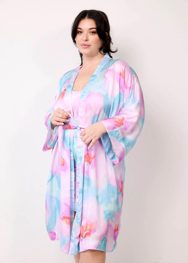 Kimono en viscose imprim�e Maison Lejaby